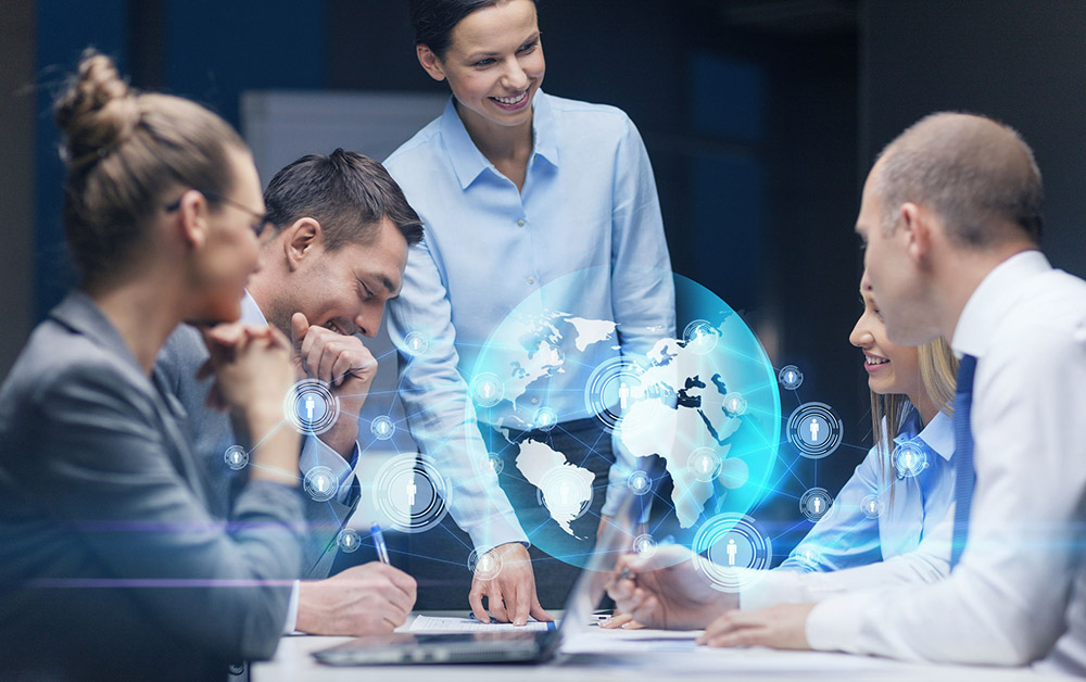 Employees in a meeting