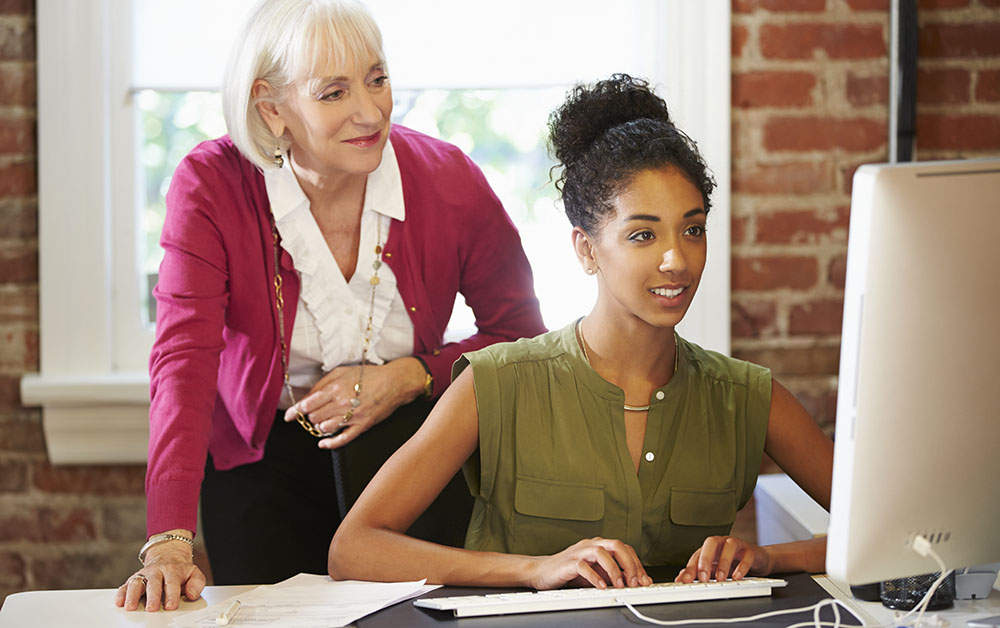 Boss mentors her employee