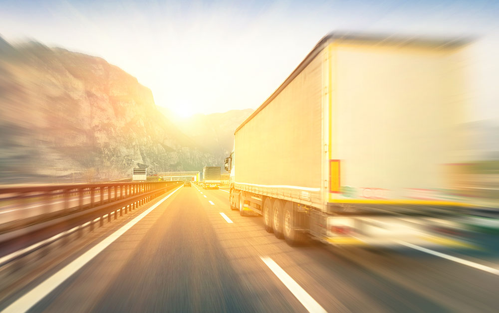 A truck on a highway