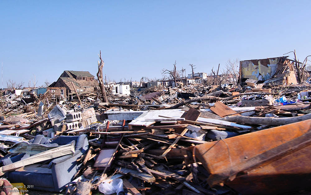 2011 tornado damage in Joplin, Missouri